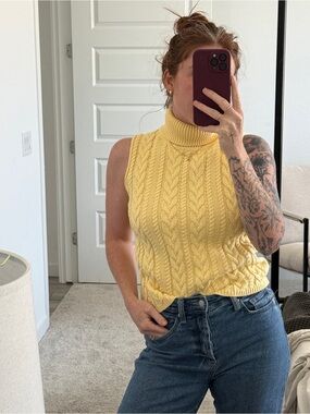 Butter yellow, Cottagecore sweater vest